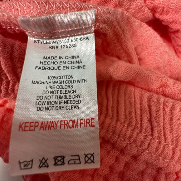 Jason Wu Pink Gauze Gauzy Short Sleeve Shorts Lounge Set Size Large - Picture 3 of 9